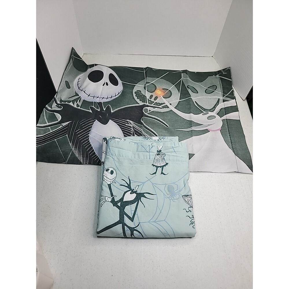 Disney Tim Burton's Nightmare Before Christmas Full Flat Sheet + 1 Pillowcases